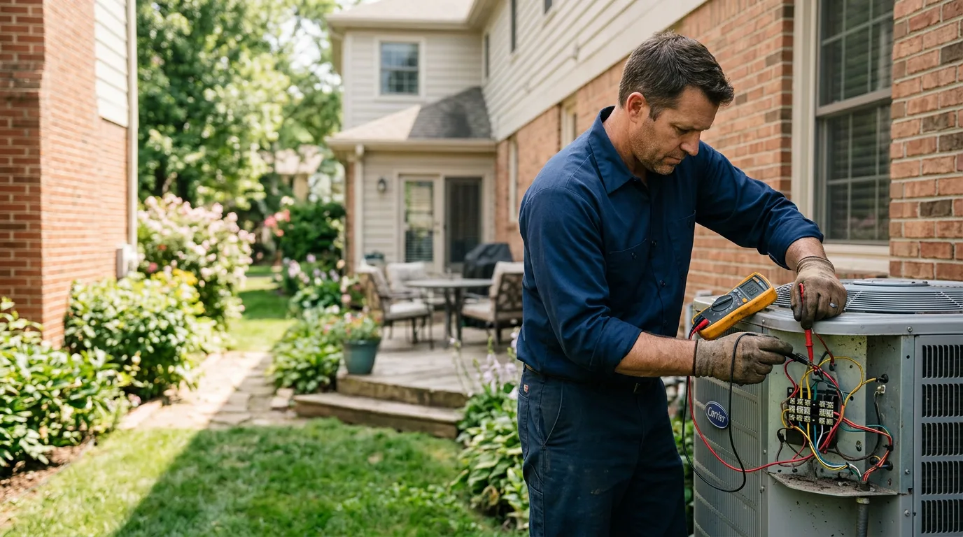HVAC technician working near East Bethany, NY